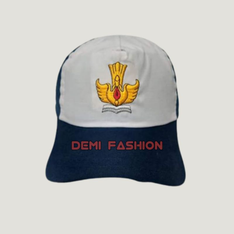 Topi Seragam Sekolah SMP Dongker Putih Kodian
