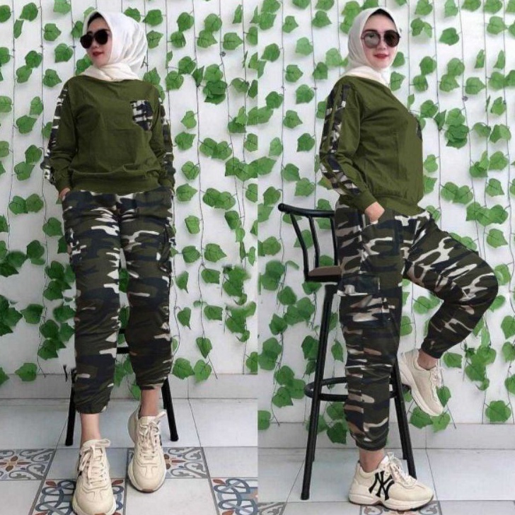 COD NEWPRODUCT ARMY SET WANITA 2 Uk XL  XXL  SET JUMBO  SET ARMY  SETELAN ARMY  SET JOGER  TREND FAS