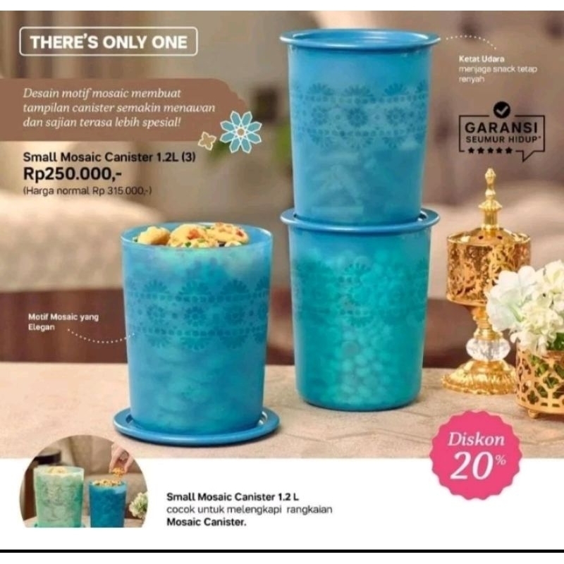 small mosaic Canister Tupperware