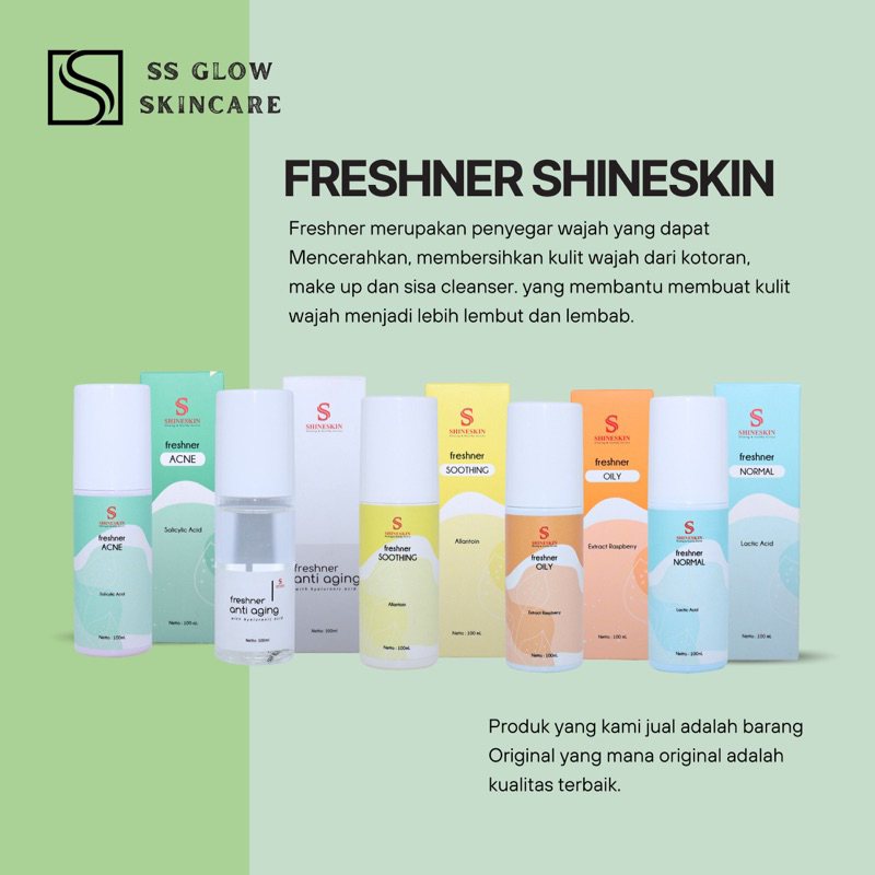 SHINESKIN FRESHNER / TONER, toner acne, toner komedo, toner flek, toner kulit berminyak