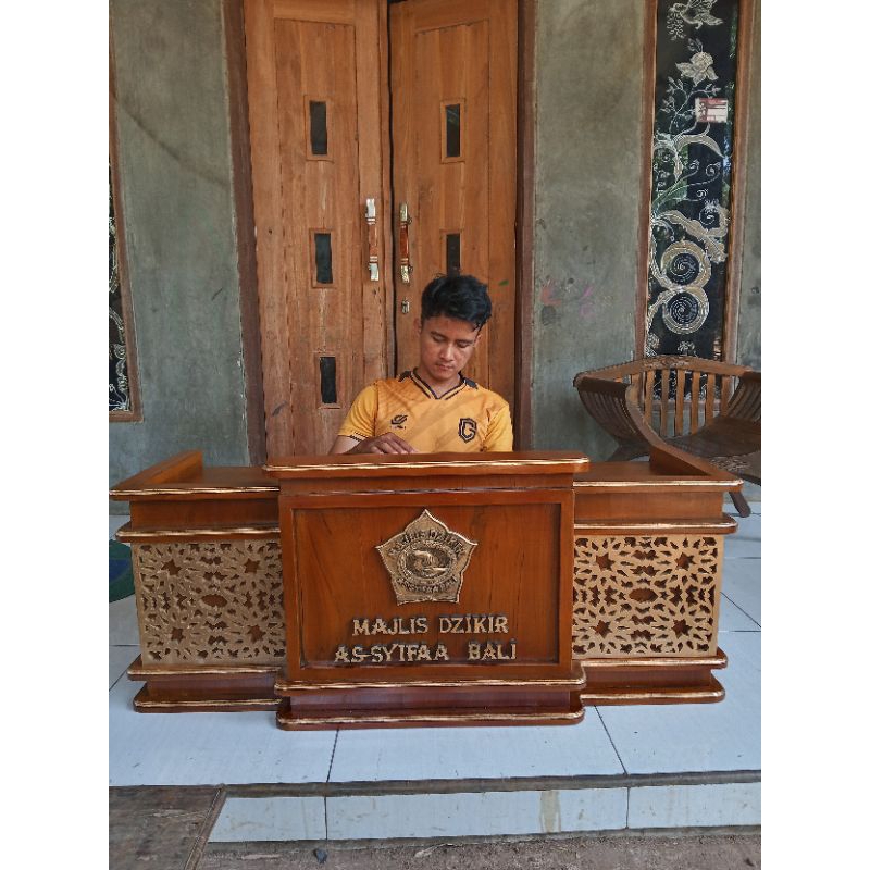 Meja Majelis Mimbar Lesehan pengajian minimalis jati solid