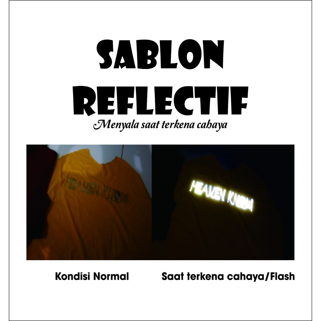 Kaos Custom Reflektif Sablon Menyala