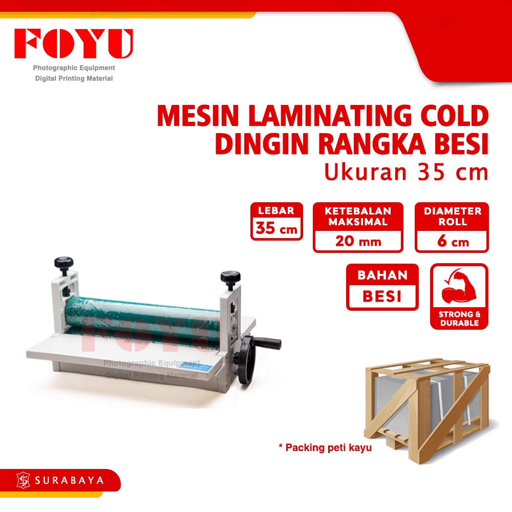 

Mesin Laminating Cold Dingin Rangka Besi Lebar 35 cm