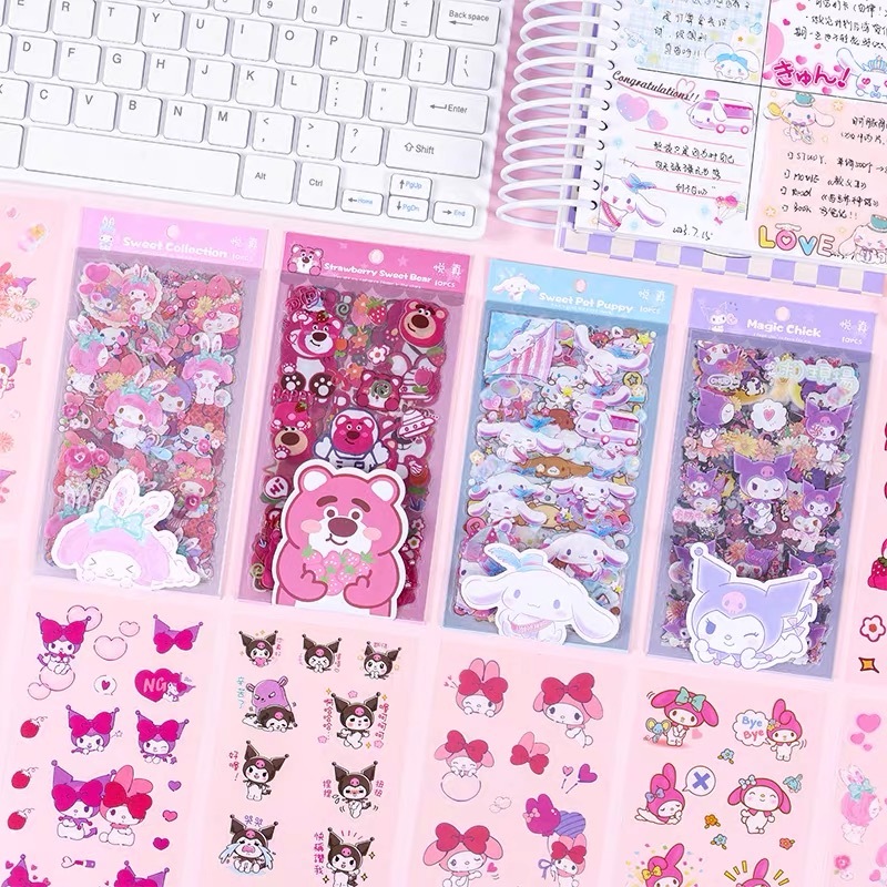 

[Readystock❤️COD]Stiker Sanrio Kartun Lucu Tahan Air Transparan PVC Stiker Bahan Melody Kuromi DIY Stiker Untuk Dekorasi Dekoratif Scrapbook Sticker Kreatif Anak -anak