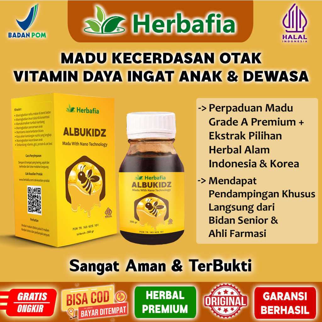 Herbafia Madu Kecerdasan Otak Vitamin Daya Ingat Anak & Dewasa