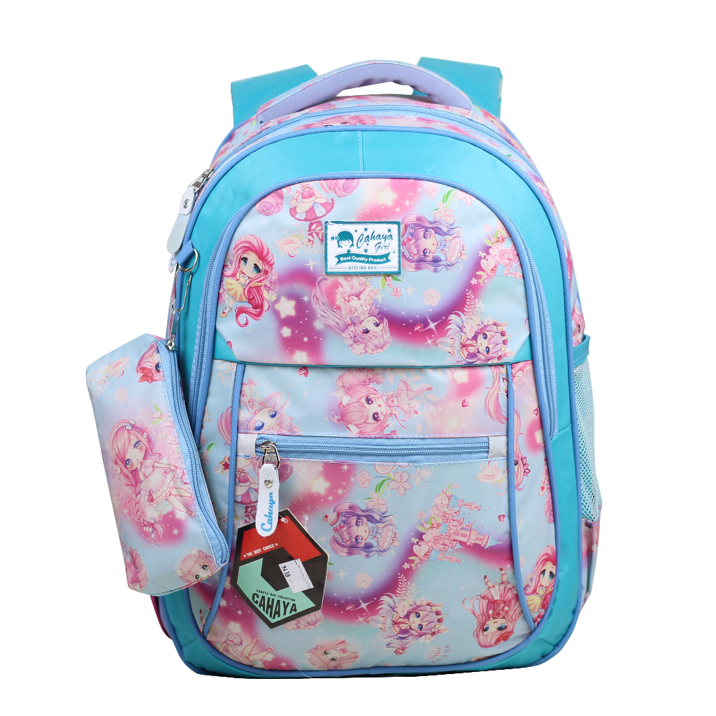 Ransel Gendong Cewek Cahaya Miku Tosca Tas anak Sekolah Sekolah SD SMP Ngaji Sore Backpack Premium W