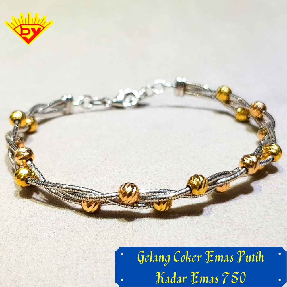 Gelang Choker Emas Putih 857 Kadar Emas 750