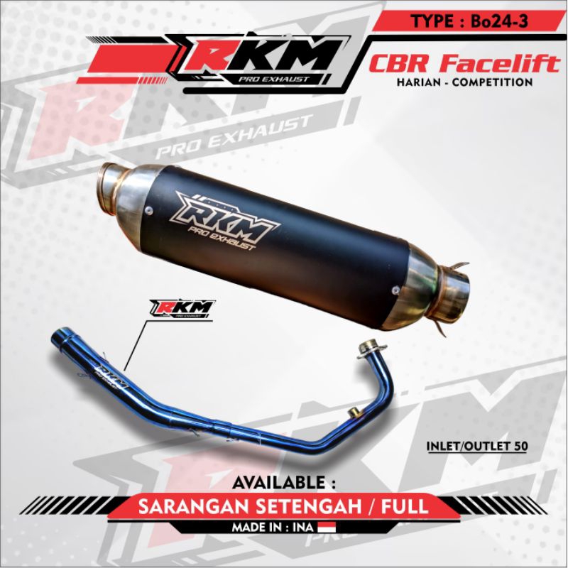 Knalpot Fullset CBR Facelift Oval  // ORIGINAL RKM PRO EXHAUST