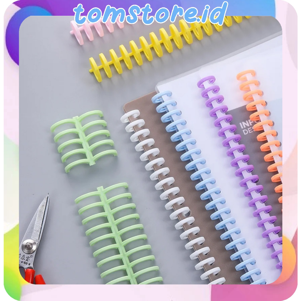 

TOMSTORE.ID Ring Binder Plastik Spiral 30 Lubang DIY Spiral Binder Strip Lingkaran Buku Cincin Pengikat Kertas Buku Album Buku Tempel Buku Spiral A4 S113