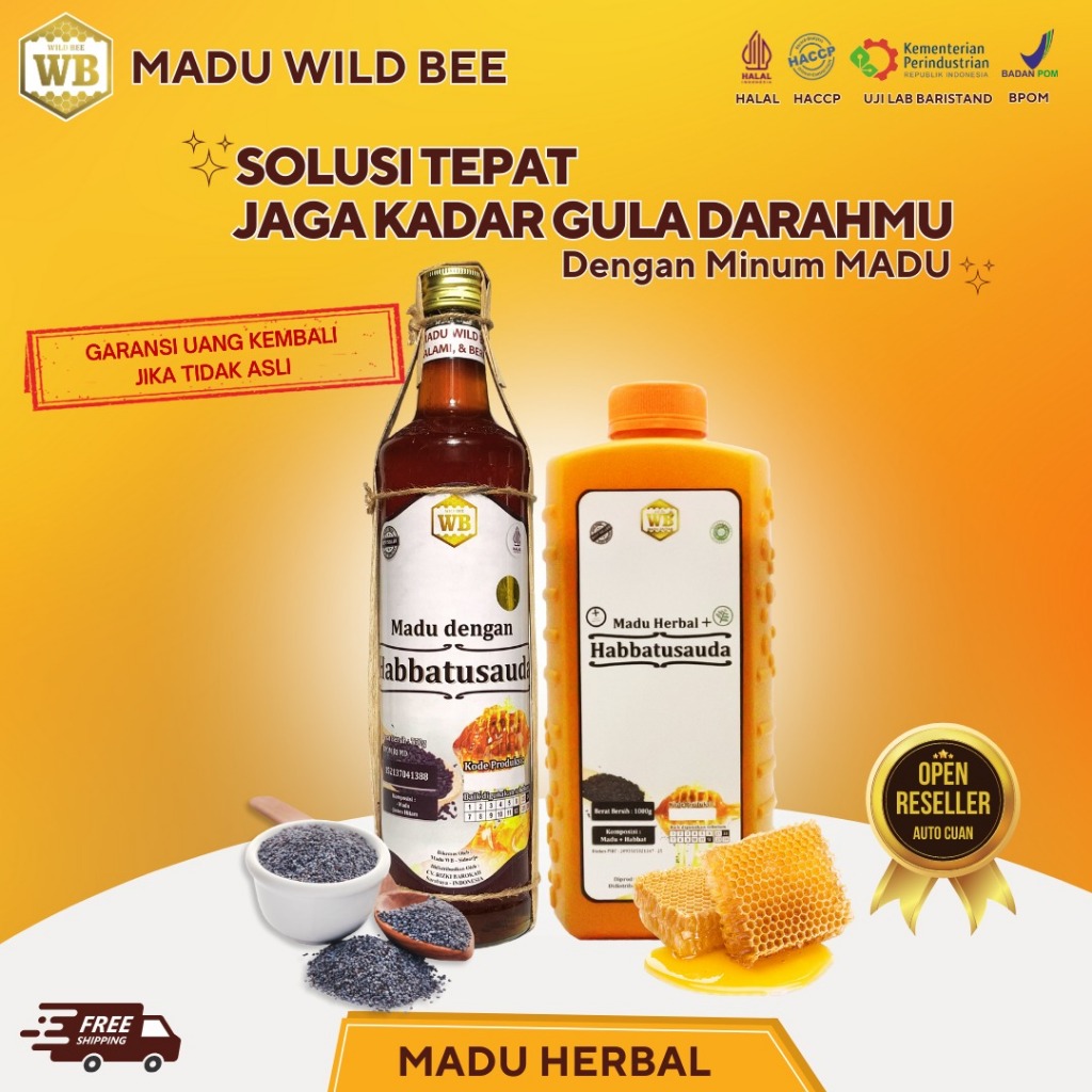 

[PROMO] Madu Herbal + Habbatussauda Wild Bee - Garansi 100 % Madu Asli