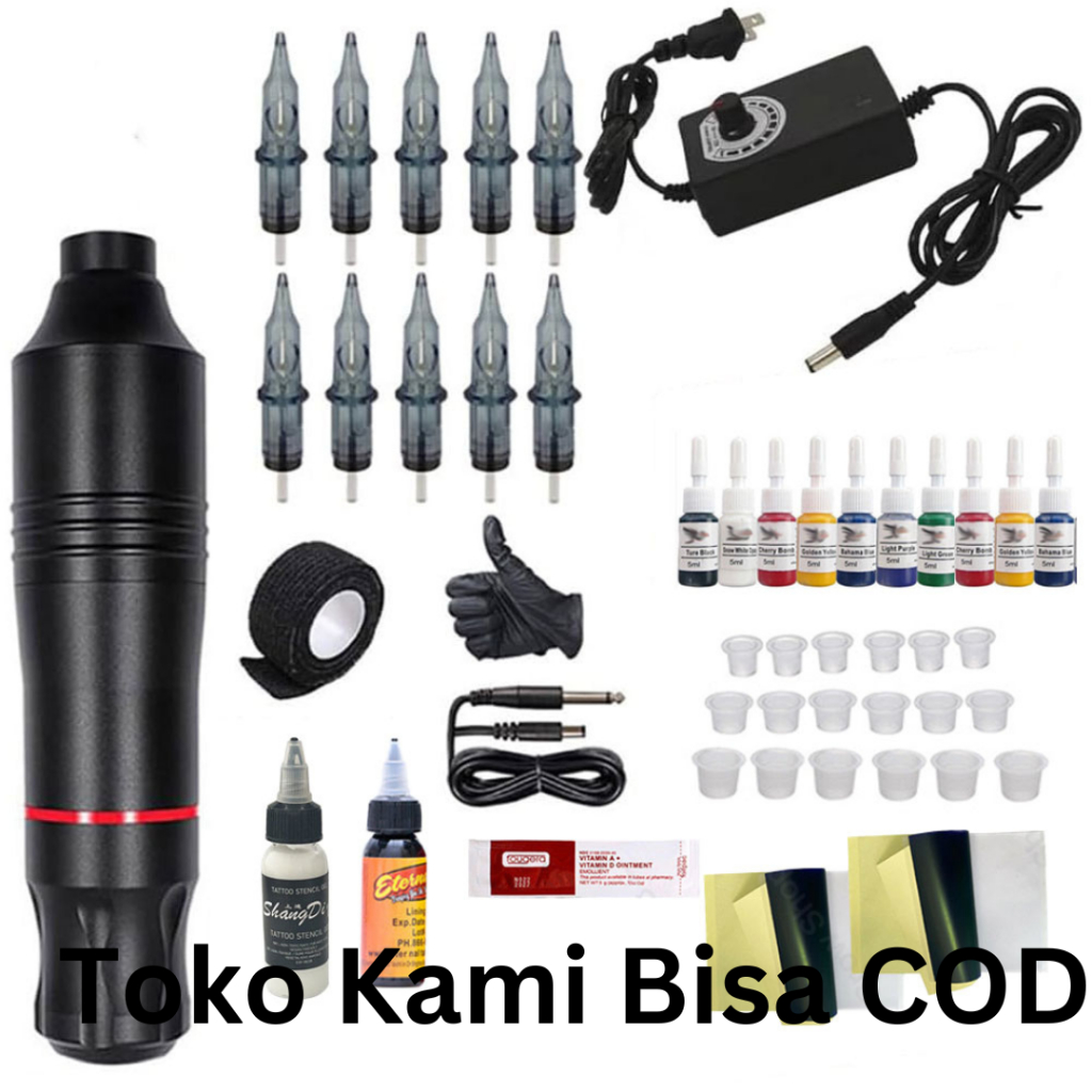 Mesin Tato Rotary Tattoo Gun Machine Kit 11 Sets