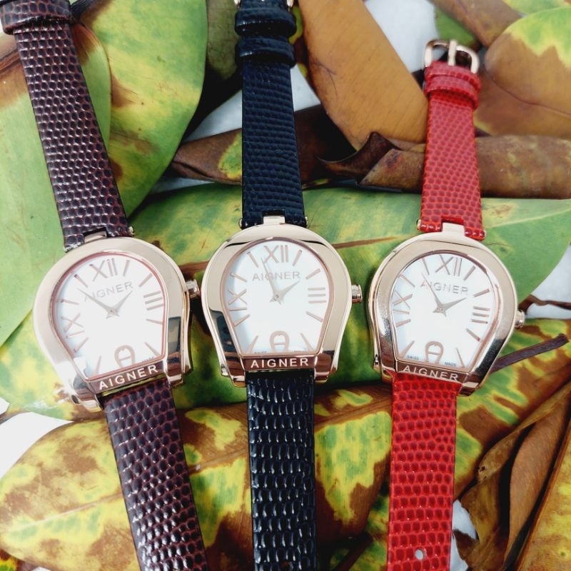 Aigner Vicenza Varese A48611 Original Jam Tangan Wanita Strap Kulit Leather