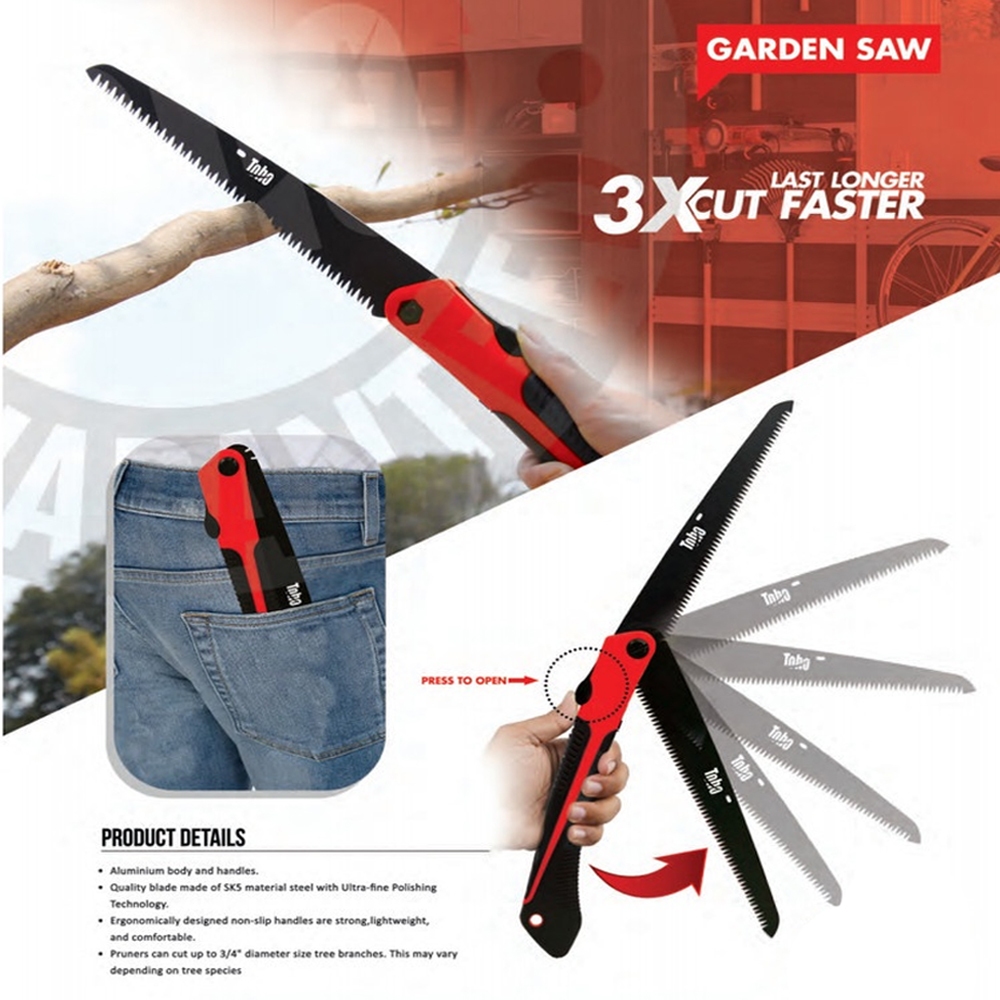TERMURAH  TOHO Gergaji Lipat Folding Saw Garden Saw Potong Dahan Ranting Kayu Gorok Gergaji Tangan /