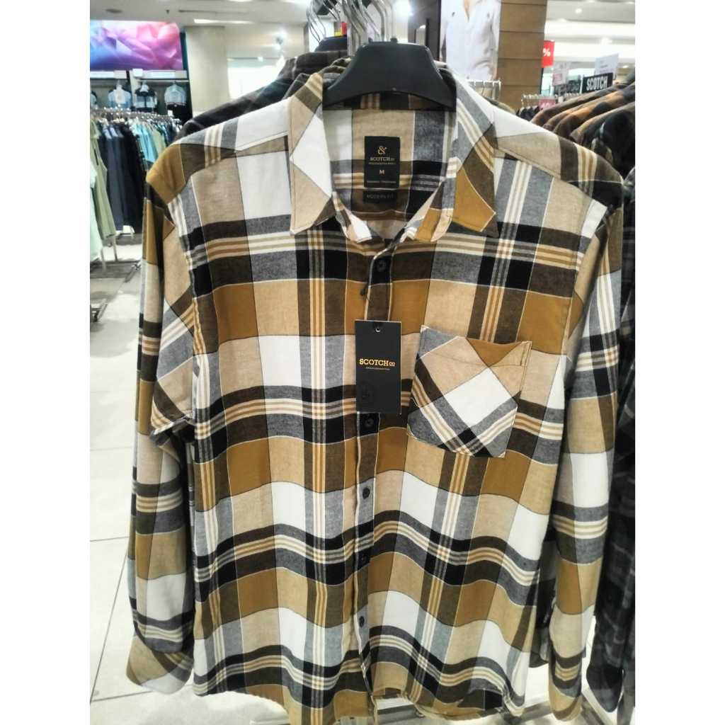 SCOTCH Baju kemeja pria Laki Laki Lengan Panjang Original DG323728