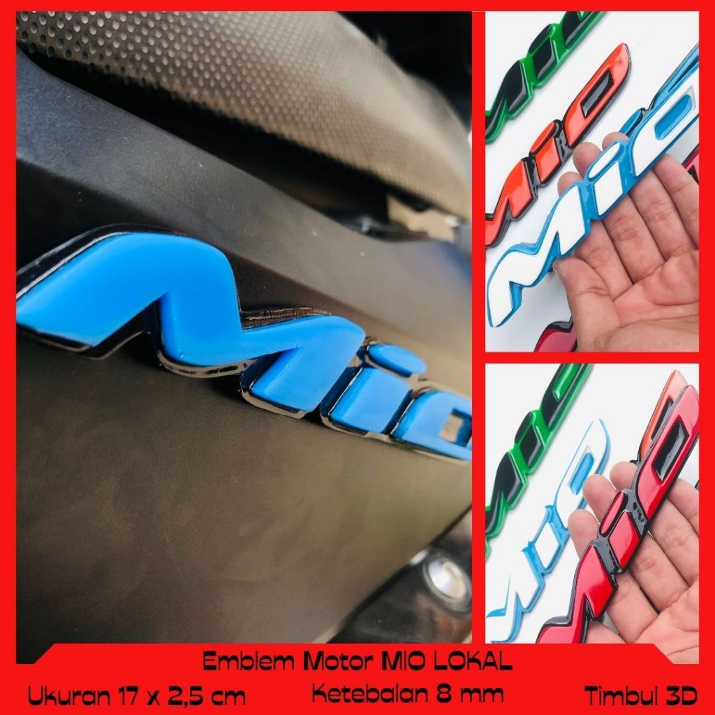 EMBLEM VARIASI MOTOR MIO HURUF TIMBUL 3 DIMENSI / EMBLEM MOTOR MIO BAHAN FIBERGLASS / EMBLEM MOTOR K