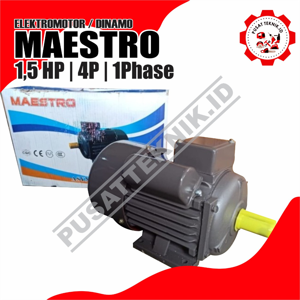 DINAMO PENGGERAK MAESTRO 1.5HP 4P 1PH  ELECTRO MOTOR MAESTRO 1.5HP 1400Rpm
