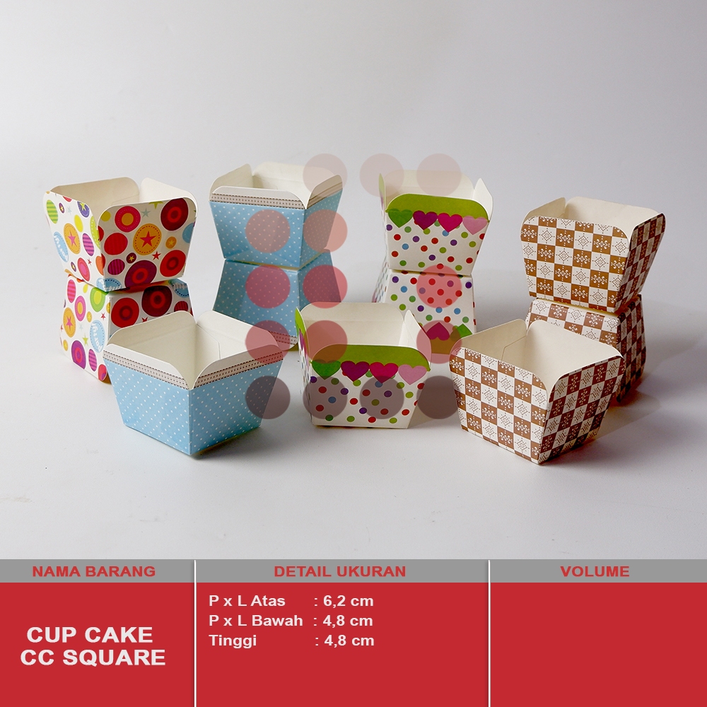 CUP CAKE MUFFIN CC SQUARE / BOLU KUKUS ISI 100 PCS