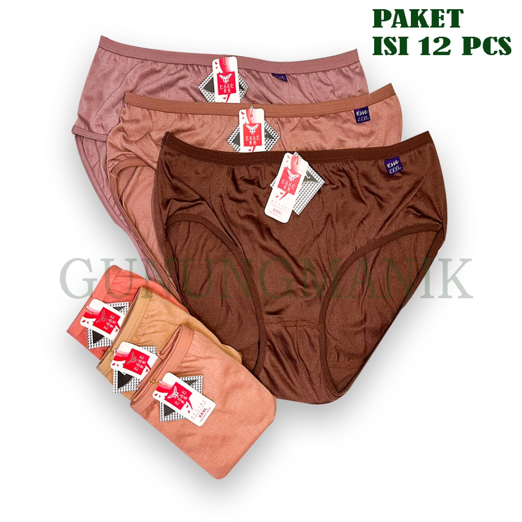 celana dalam wanita satu lusin ESSE 12 PCS celana dalam wanita dewasa jumbo sexy cd cewek murah