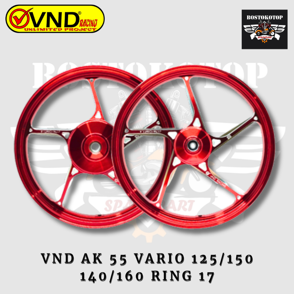 VND Racing Velg Racing AK 55 Ukuran 140 160 Ring 17 Vario 125 Vario 150 Old Set Depan Belakang Origi
