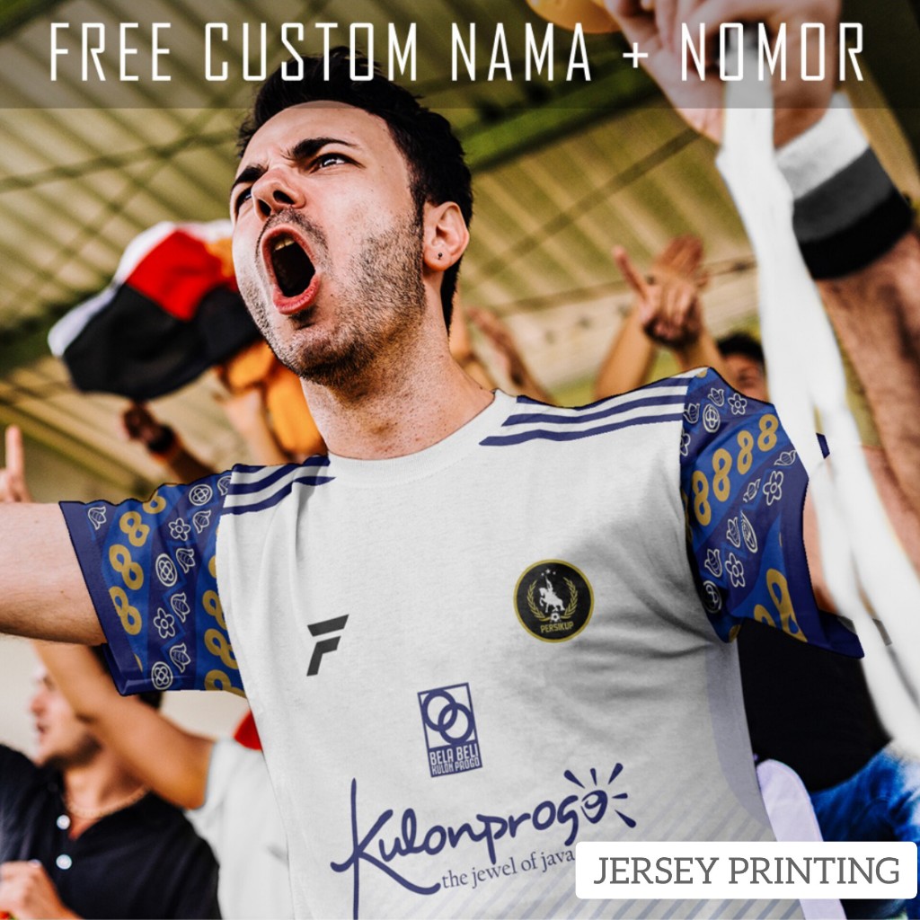 Kaos Bola Jersey Persikup Kulon Progo Klub Strip Garis Baju Custom Nama dan Nomor Punggung - 487