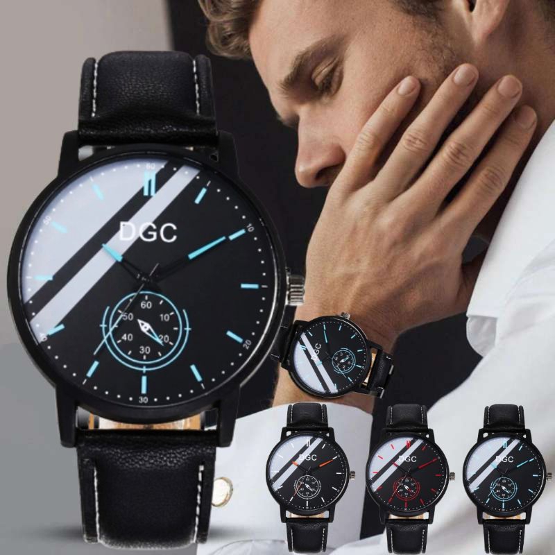 JAM TANGAN DGC TERBARU ANALOG QUARTZ TALI KULIT