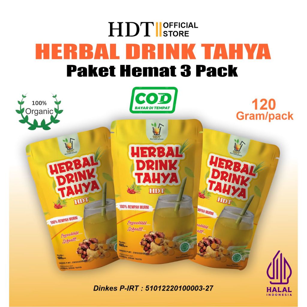 

HDT Herbal drink tahya Herbal JSR paket 3 pack