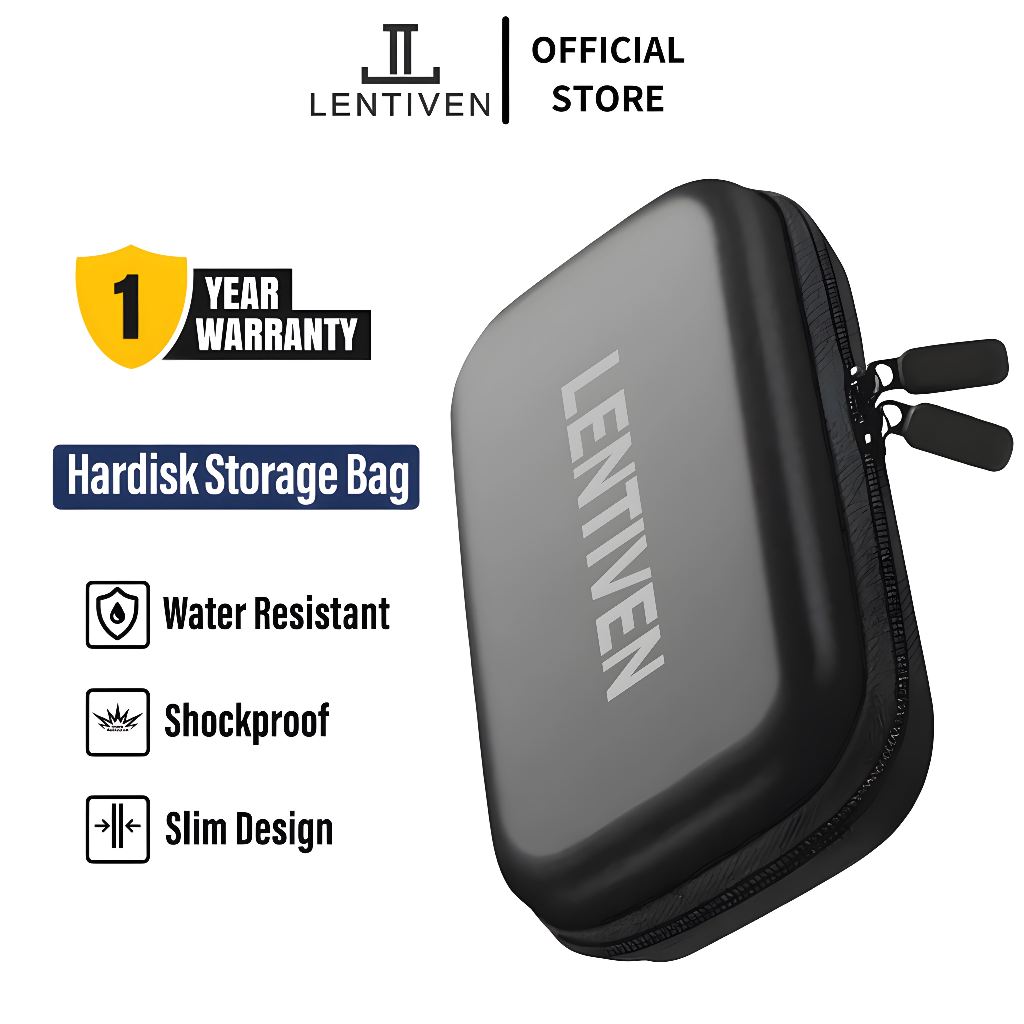 LENTIVEN EVA Case Travel Storage Bag Pouch Earphone Powerbank HDD Hard Case