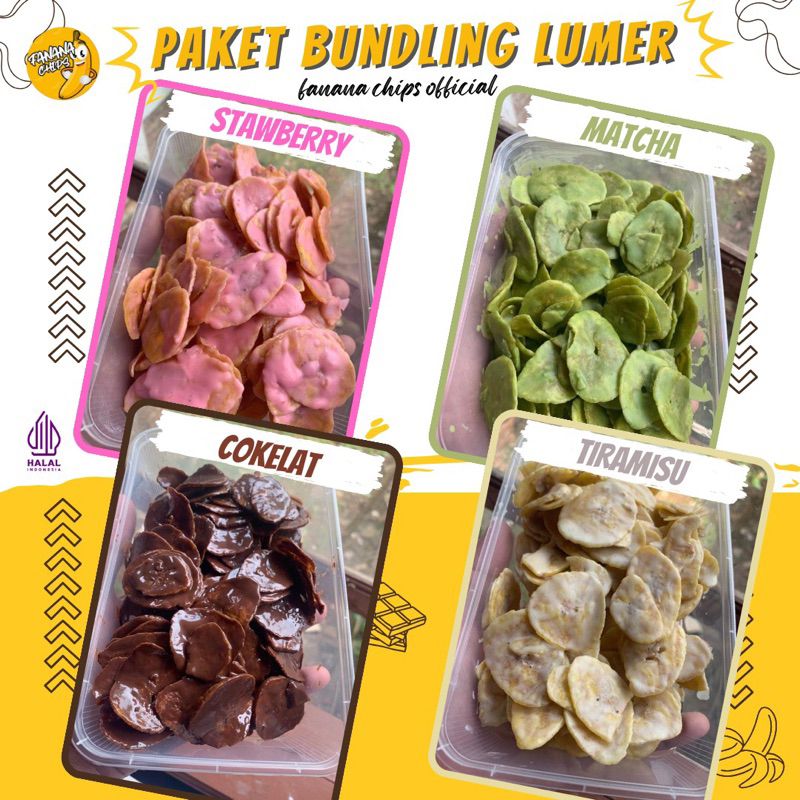 

paket bundling 4 box keripik pisang lumer fanana chips
