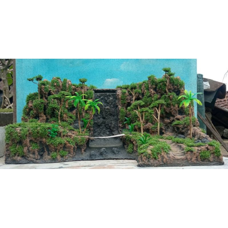 Hardscape air terjun pasir/tebing air terjun aquarium