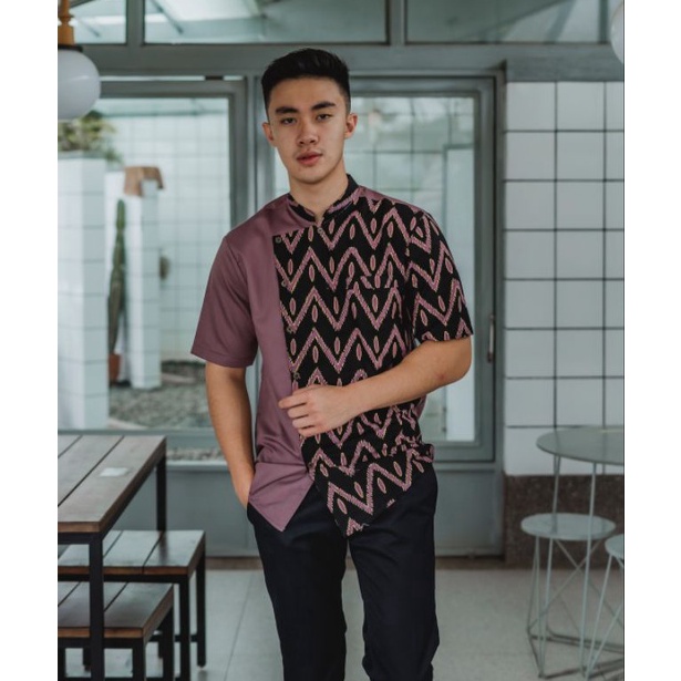 XPRESS Kemeja Batik Pria NUCID Kayana 6 Dusty Purple