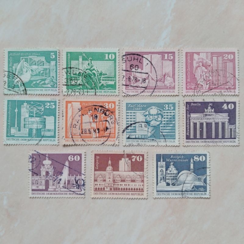 

Perangko Prangko Jerman Seri Construction 11 Pcs 1973-1974 - YN975