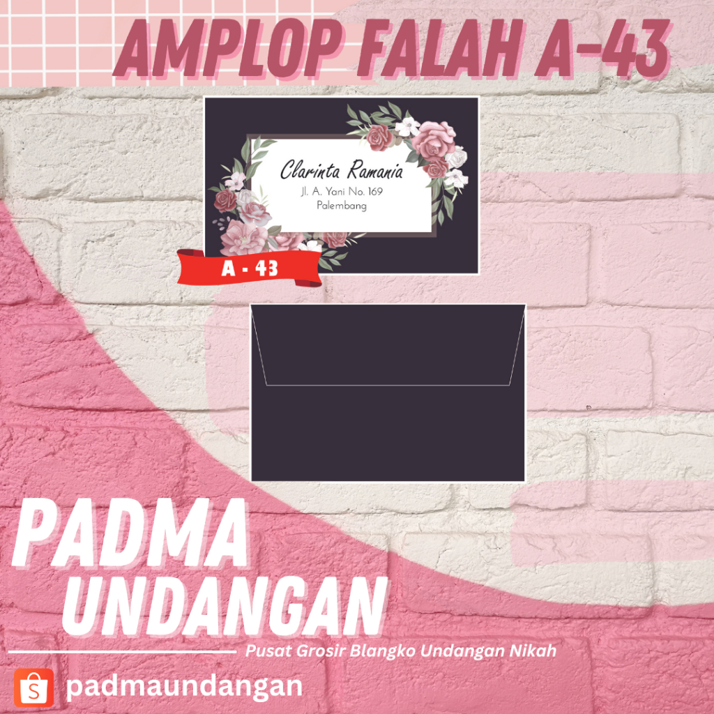 

Amplop Falah A-43 | Pusat Grosir Blangko | PadmaUndangan