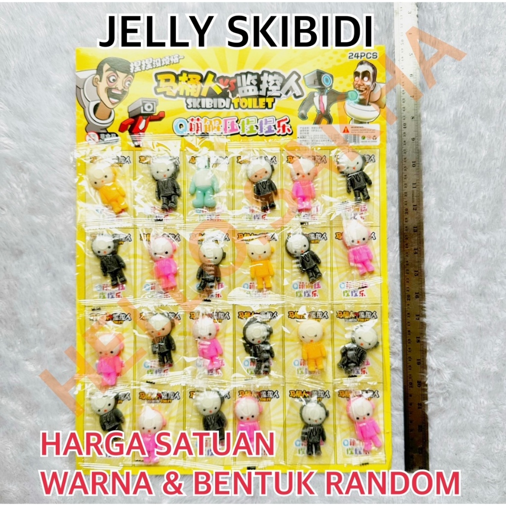 MAINAN JELLY SKIBIDI TOLET SQUISHY KENYAL PENCET PENCET WARNA WARNI LUCU GEMES KECIL SIZE UKURAN MIN