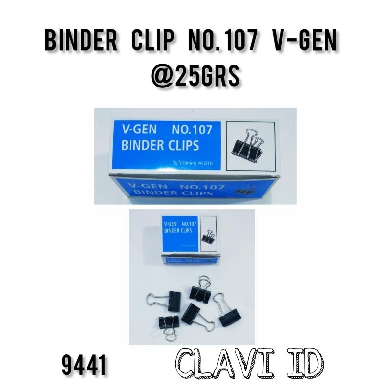 

1 Box Isi 12Pcs Binder Clips Ukuran 105,107,111,155,200 Dan 260 /Penjepit Kertas Murah