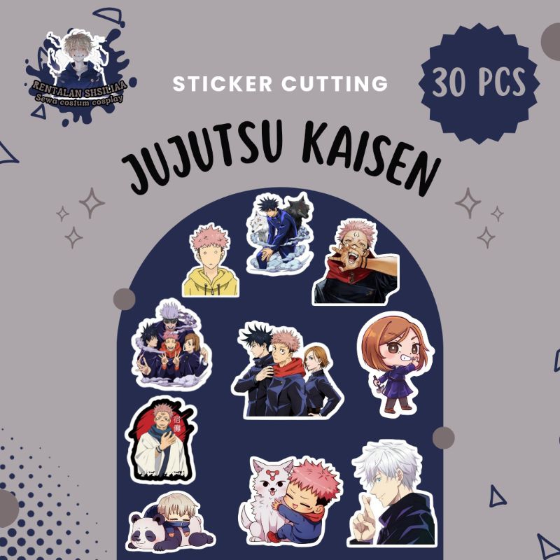 

Sticker Jujutsu Kaisen|| Scrabbook/Tumbler/Sticker Anime Cutting 30 pcs