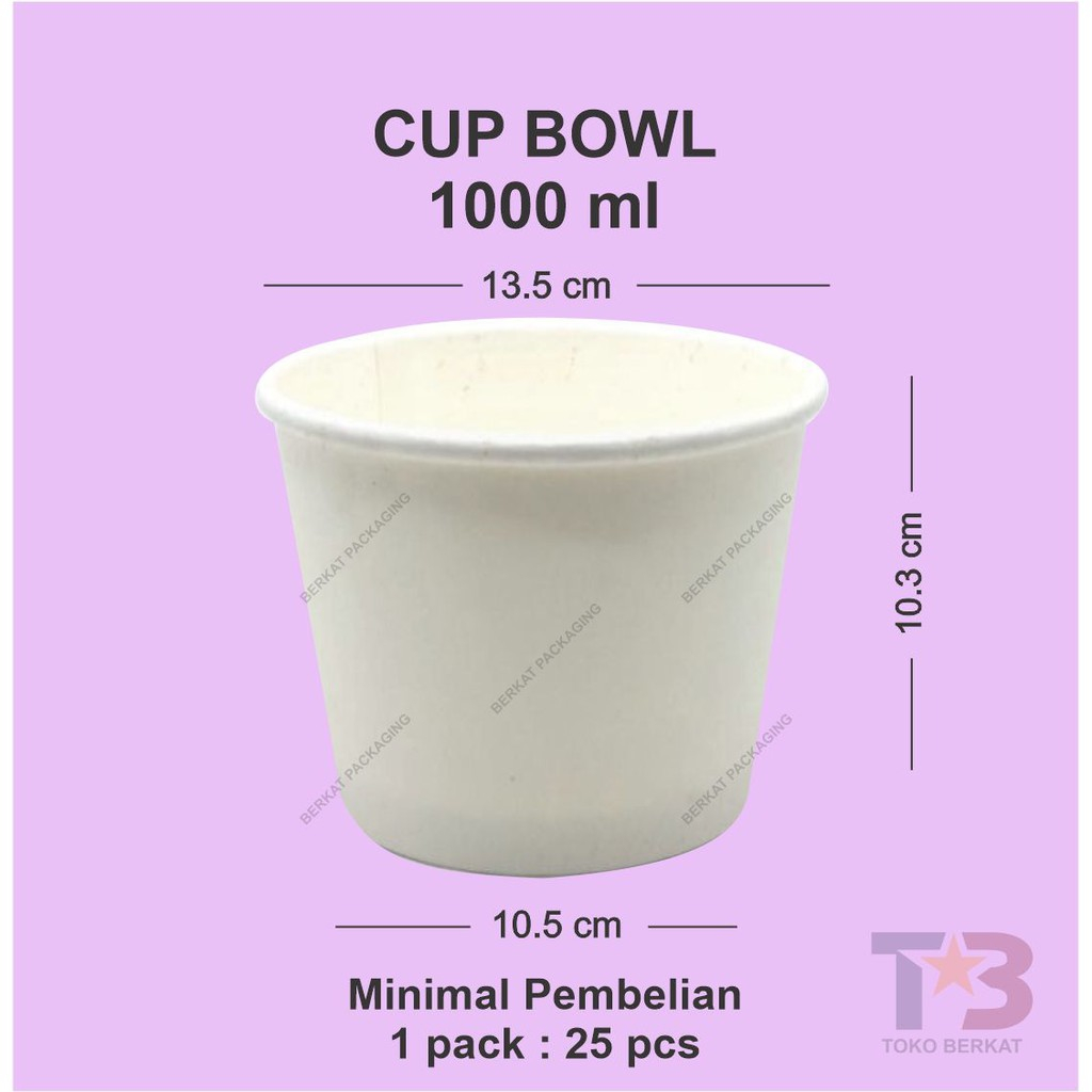 Cup Bowl  1000ml 33oz STARPACK TANPA TUTUP / Paper Bowl 1000ml 33oz / Mangkuk Kertas / Soup Cup / Ri
