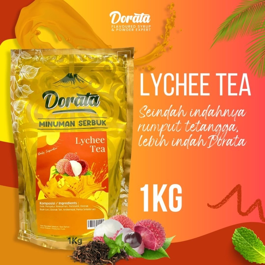 

DORATA LYCHEE TEA 1KG, BUBUK MINUMAN SEGAR SIMPLE & PRAKTIS DIGUNAKAN