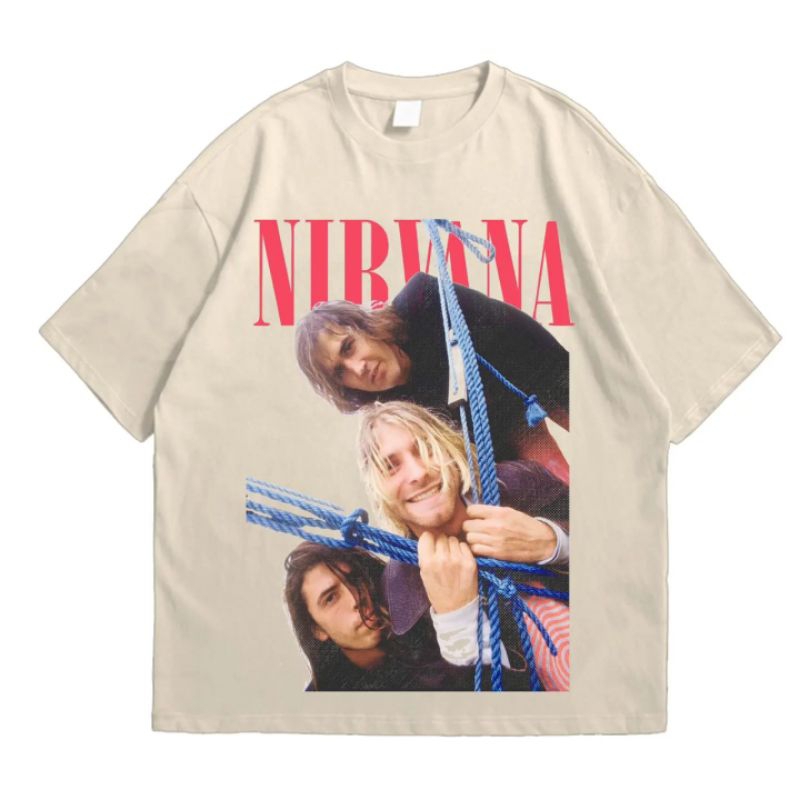 Baju Kaos Oversized Pull&Bear Nirvana T-shirt Vintage Band