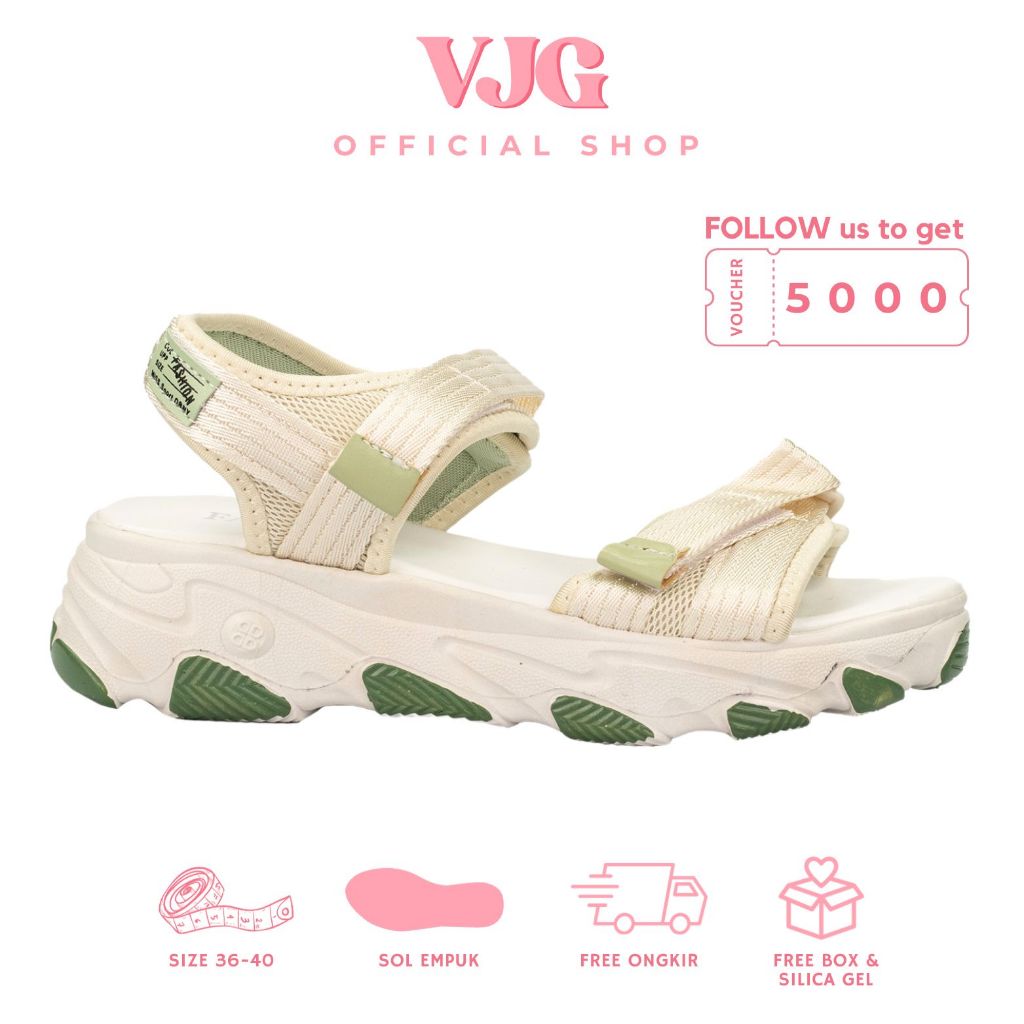 Murah Vjg - Siena Sandal Gunung Wanita Korean Style / Sandal Tali Belakang Wanita / Sandal Wedges