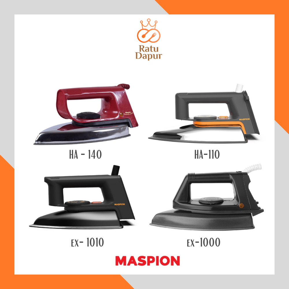 Maspion Setrika Listrik Gosokan Ori Anti Lengket Automatic Iron EX 1010 1000 HA 110 140 380 - LIVE