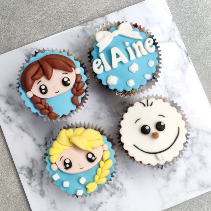 

Cupcake Karakter Frozen Elsa Anna Olaf Kue Ulang Tahun Kue Mangkok Disney