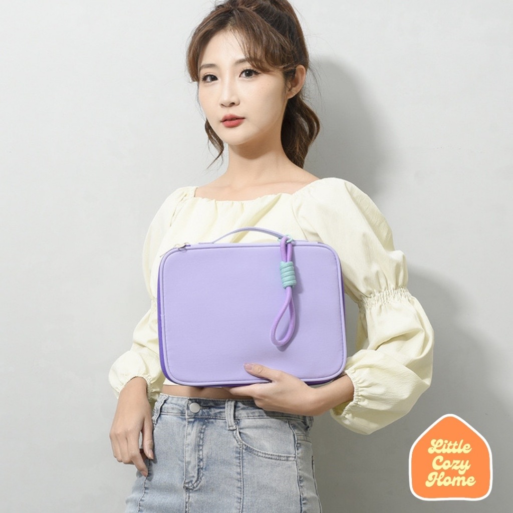 Hanami Pastel Tablet 11 13 15 16 Inch Tas Laptop iPad Sleeve / Handstrap Tas Kantong Pelindung Sarung Cover HP Tablet 10.9 12 13.3 14 16 Sarung Pouch Cover Komputer Leptop Multifungsi / Macbook Air 13in Kulit Leather Case Sleeve Mac Book