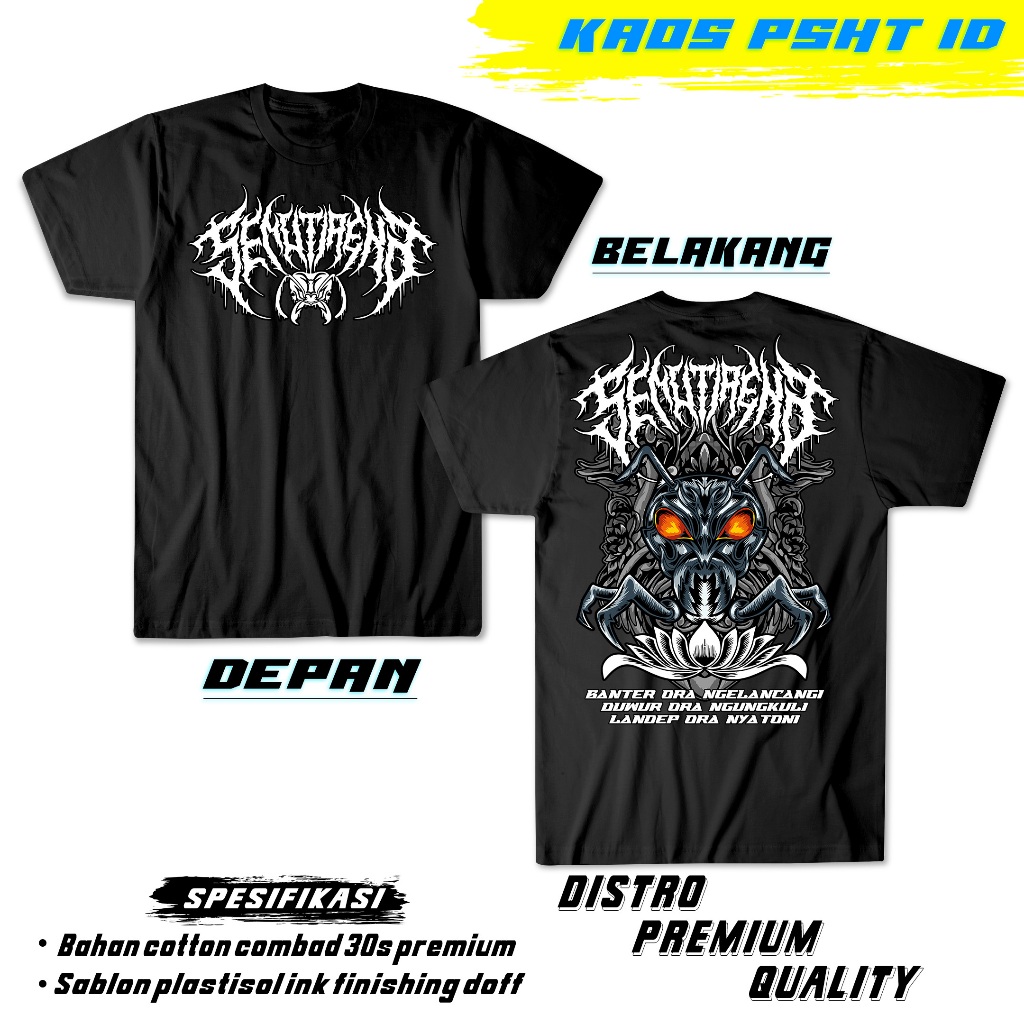 KAOS PSHT Semut Ireng Metal New Style /BISA COD/BAHAN DISTRO - Kaos Psht Id