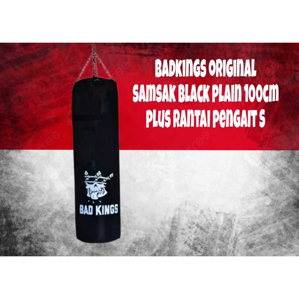 Samsak Tinju BadKings Black Plain 100cm Original - Sansak Tinju - Samsak Tinju Muaythai MMA - Samsak