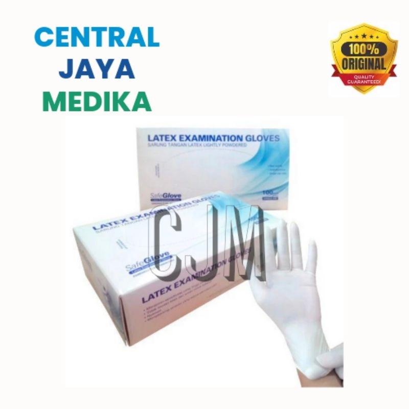 Sarung Tangan Latex Non Steril Safe Glove isi 100 pcs