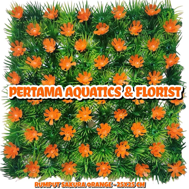 Rumput Sakura Ukuran 25X25 Cm/ Tanaman Plastik Aquarium/ Hiasan Plastik Aquarium/ Rumput Dasar Aquar