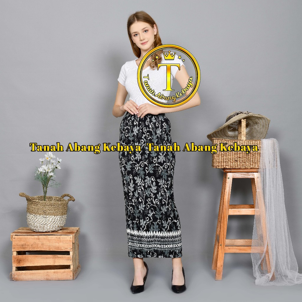 Rok Plisket motif batik warna terlaris / bawahan kebaya / rok batik / Rok Panjang paya silver