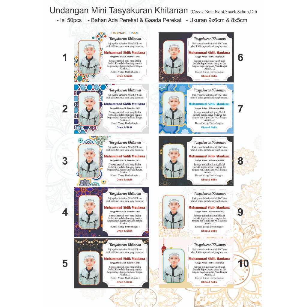 

(isi 50-70pcs) Sticker Khitan / Sticker tasyakuran khitanan / Sticker khitanan / Sticker syukuran khitanan