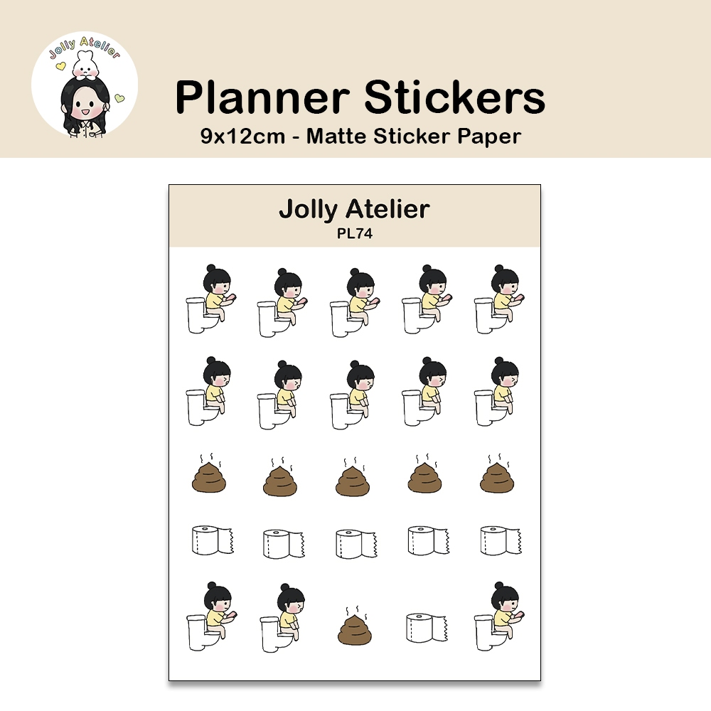 

Poop toilet / pup stickersheet | planner sticker [jollyatelier]