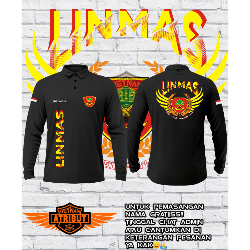 kaos polo linmas/ kaos wangki linmas/ kaos berkerah linmas/ kaos linmas baru